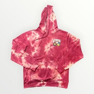 Cheech & Chong Buds Tie Dye Hoodie Pink White Graphic Sweatshirt Mens Medium NEW